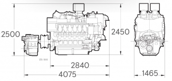 MTU 12V4000M93L дизель-редукторный судовой двигатель