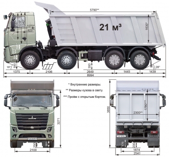 МАЗ-6516M9-620 четырёхосный самосвал
