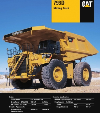 240 тонн самосвал Caterpillar-793D