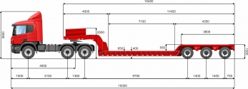 Седельный тягач с полуприцепом тралом 50 тонн купить