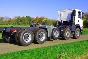 Scania XT 10x8 внедорожное шасси колесное самосвальное
