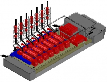 Плавучая газопоршневая электростанция Wartsila