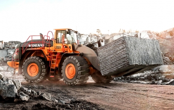 Volvo L350 погрузчик блочного камня
