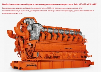 Газовый двигатель для компримирования Waukesha 16V-275GL