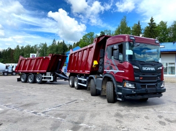 Scania G500 XT самосвал с прицепом-самосвальным